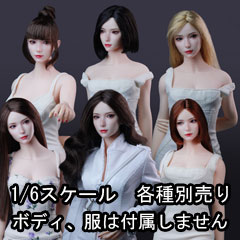 【Z6TOYS】ZC018 A/B/C/D/E/F/G 1/6 Movable Eye Beauty Headsculpt アジア系女性 1/6スケール 植毛 眼球可動 女性ヘッド
