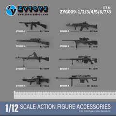 【ZYTOYS】ZY6009 M1928 MK43 MK13 M200 M82A1 ライフル銃 軽機関銃 対物ライフル 8種セット 1/12スケール 銃火器