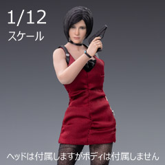 【MTTOYS】MT005 1/12 Cosplay 女性ヘッド レッドドレスセット 1/12スケール 女性ドール用コスチューム＆ヘッド
