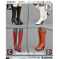 【ZYTOYS】ZY16-27 ABCD ハイヒールロングブーツ 1/6スケール 女性用シューズ
