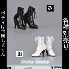 【ZYTOYS】ZY16-28 AB ハイヒールショートブーツ 1/6スケール 女性用シューズ
