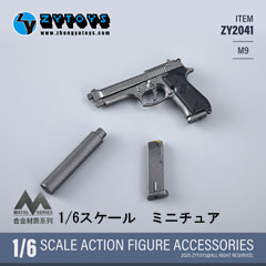 【ZYTOYS】ZY2041 1/6 Alloy M9 合金 M9 1/6スケール 金属製 自動拳銃