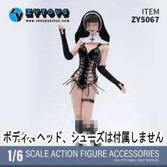 【ZYTOYS】ZY5067 Sexy Nun Cosplay Costume セクシー修道女 女性ドール用服セット 1/6スケール 女性コスチューム