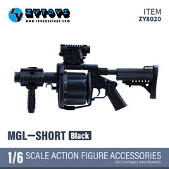 【ZYTOYS】ZY8020-SHORT 1/6 ダネルMGLグレネードランチャー(MGL-SHORT ブラック)