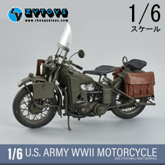 【ZYTOYS】ZY8038A&B 1/6 WW2 U.S. Army Military Motorcycle WLA 1/6スケール 米軍オートバイ