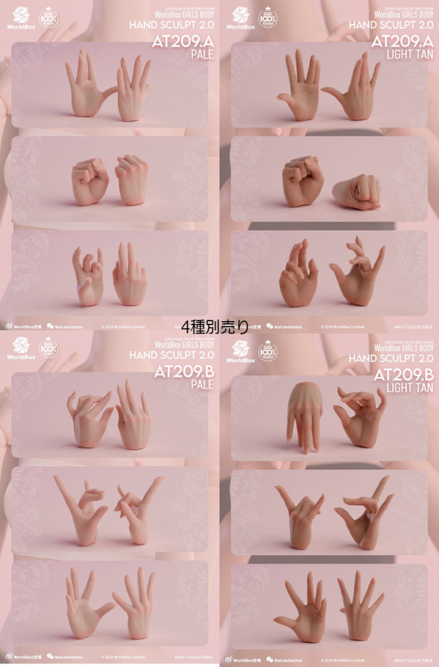 ドイツ女性の日本スケッチ WorldBox】1/6 Girl Body Hand Sculpt 2.0 AT209A/B 女性ボディ