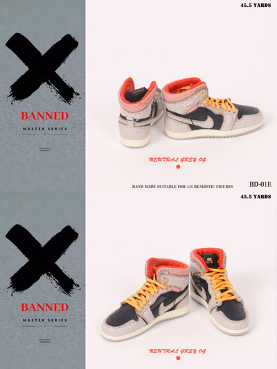 BANNED】BD-01 1/6 Men's Handmade Realistic Sneakers バスケット