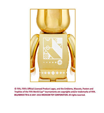 MEDICOM TOY】BE@RBRICK - FIFA WORLD CUP QATAR 2022 (TM) OLP GOLD