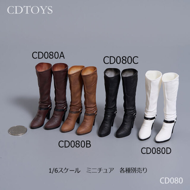 CDToys】CD080 A/B/C/D Female Solid High Heels Mid-Boots 女性