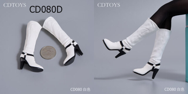 CDToys】CD080 A/B/C/D Female Solid High Heels Mid-Boots 女性