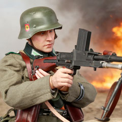 ＢＷドイツ軍/連邦軍＊Ｓｔ＆Ｌ社製＊６連略綬①（実物） DID】D80191 WW2 German SS Polizei-Division ZB30 Gunner - Friedrich