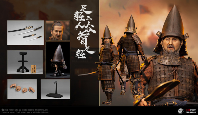POPTOYS Ashigaru 1/6 アクションフィギュア EX046 POPtoys】EX046 1/6 Ashigaru 足軽三人衆 智足軽 兜 侍 武士 1/6