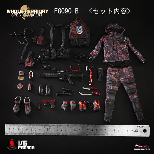 1/6女性エージェントコスチューム & アクセサリーセット B（FG-090B） FireGirlToys】FG090A/B 1/6 Female Soldier All territory secret
