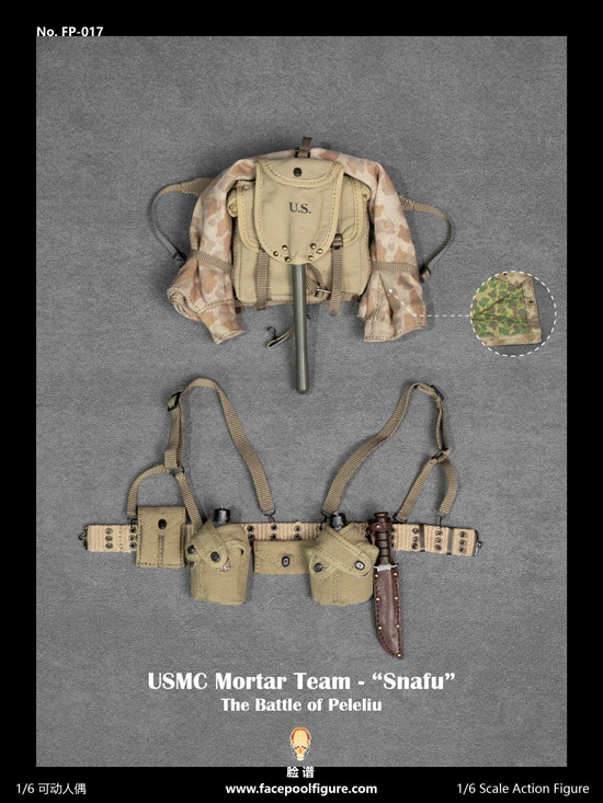 Facepoolfigure】FP017B 1/6 WW2 USMC Mortar Team Snafu The