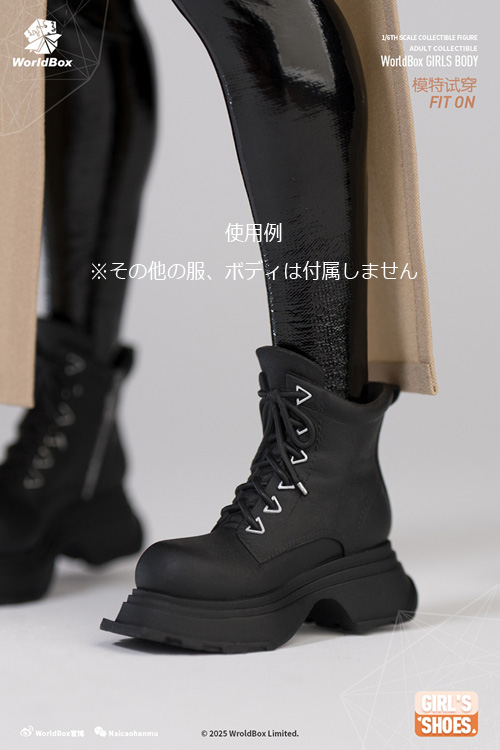 WorldBox】GS004 G/Y/B Girl's Shoes Thick-soled Boots 女性ドール用