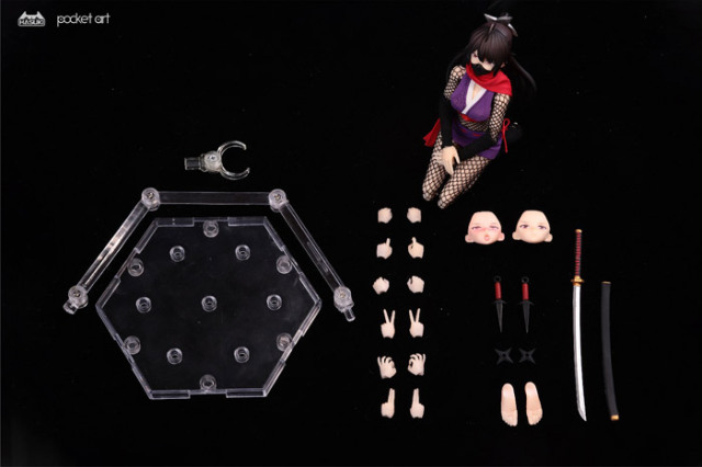HASUKI 忍者 萩 HASUKI Pocket Art 1/12 女忍者 萩 アクションフィギュア PA002