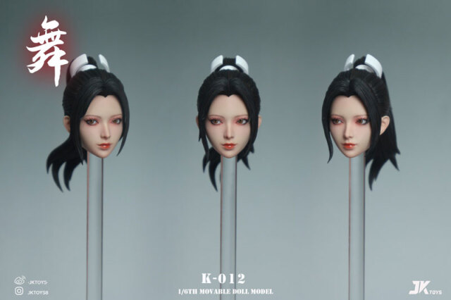 JKTOYS】K-012 1/6 Fighting Beauty Headsculpt (Eyes Articulated