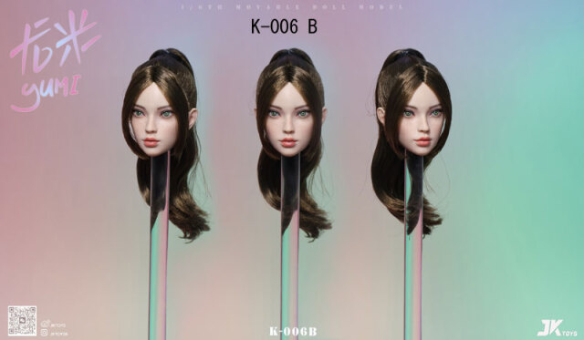 JKTOYS】K-006 ABC 1/6 Head Sculpture Yumi ユミ 1/6スケール 植毛