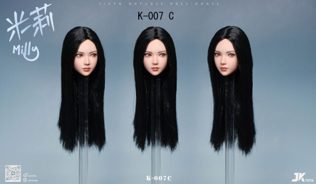 JKTOYS】K-007 ABC 1/6 Head Sculpture Milly ミリー 1/6スケール 植毛