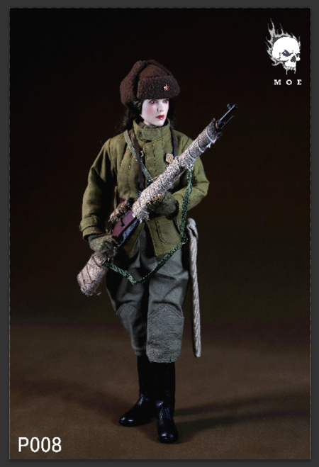 MOETOYS】P008 Female sniper with snow camouflage in the