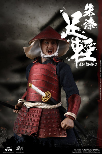 COO】PE008 1/12 PALM EMPIRES - RED ARMOR ASHIGARU 武士 足軽 （朱色