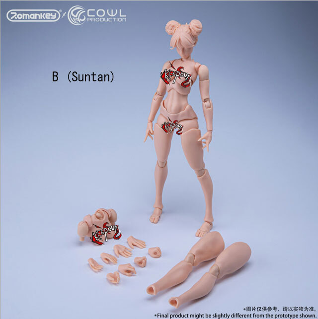 Romankey X COWL】RC001 A/B/C 1/12 Figure Girl Body 超可動少女