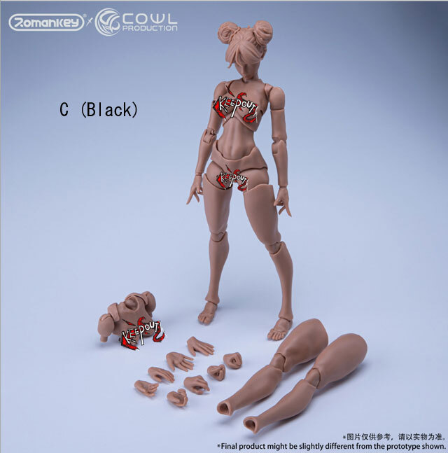 Romankey X COWL】RC001 A/B/C 1/12 Figure Girl Body 超可動少女