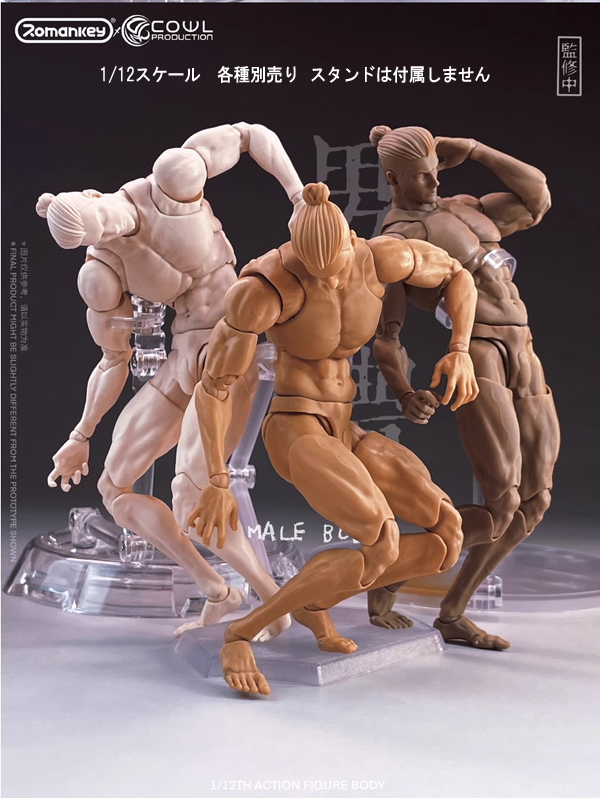 Romankey X COWL】RC230801 1/12 Super Movable Male Body 男體 