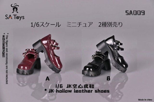 1/6 scale figure B3 genuine leather本革未使用 SA Toys】SA009 A/B 1/6 JK hollow leather shoes 女性ドール用レザー