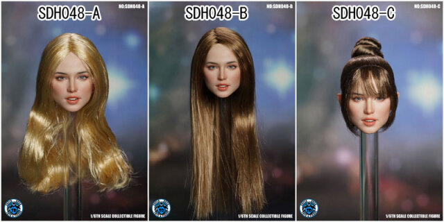 SUPERDUCK】SDH048 A B C 西洋系美人 1/6スケール 植毛 女性ヘッド
