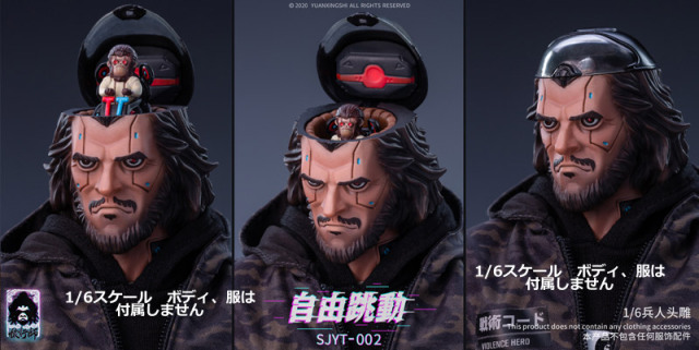 猿行師】SJYT-002 自由挑動 1/6スケール 男性ヘッド