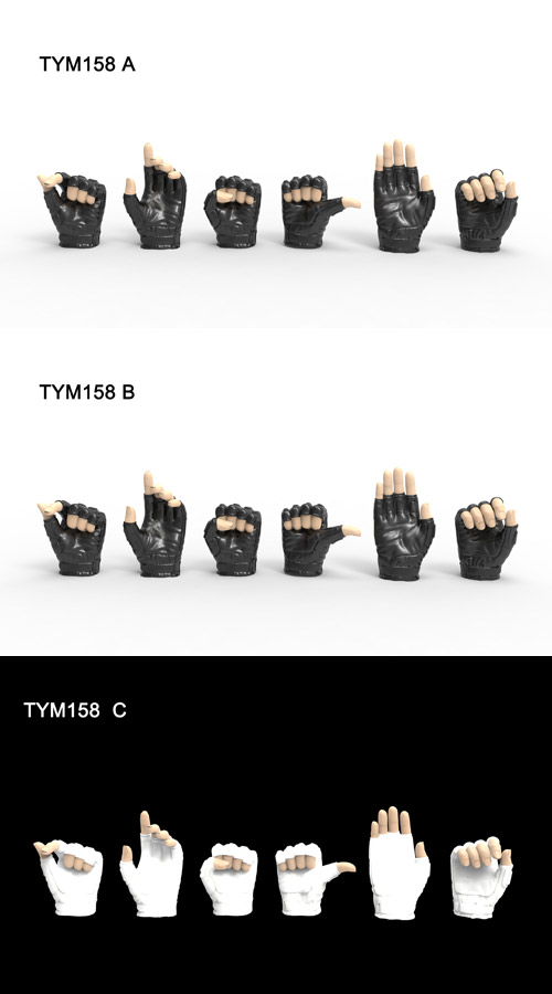 TYM】TYM158 A/B/C Female Glove Hand 1/6スケール 女性フィギュア