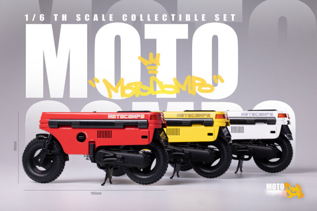 Trickyman12】1/6 MOTO・C 折りたたみバイク RED & WHITE & YELLOW 1/6