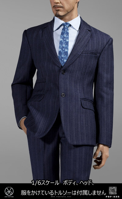POPTOYS 1/6 トニー専用 ブルー スーツ セット Poptoys X39A 1/6 The BritishAgent Suit (blue) (in stock)