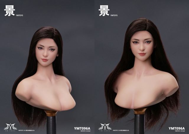 YMTOYS 双子の妹 植毛した女性が富江風を彫る 1/6 YMT090A YMTOYS YMT090 1/6 アジア女性ヘッド 富江風 アクション