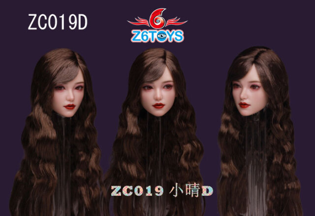Z6TOYS】ZC019 A/B/C/D/E/F 1/6 Movable Eye Beauty Headsculpt アジア系