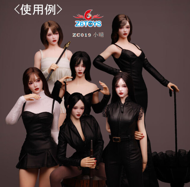 Z6TOYS】ZC019 A/B/C/D/E/F 1/6 Movable Eye Beauty Headsculpt アジア系