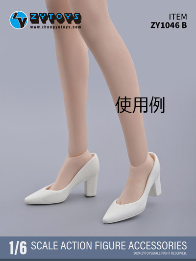 ZYTOYS】ZY1046 A/B/C Pointed Square Heel High Heels 1/6 女性