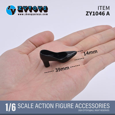 ZYTOYS】ZY1046 A/B/C Pointed Square Heel High Heels 1/6 女性ドール