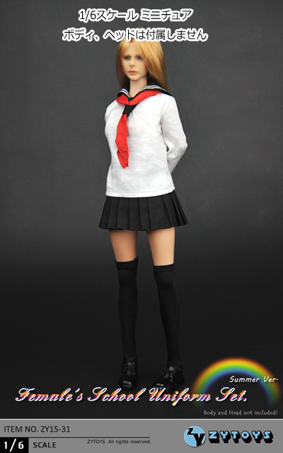 ZYTOYS】ZY15-31 女性ドール用 女子高生 学生服 夏服 シューズ付