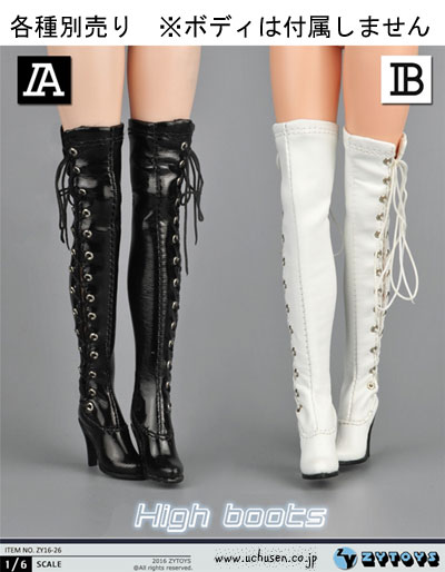 ZYTOYS】ZY16-26 AB ニーハイロングブーツ 1/6スケール 女性用シューズ