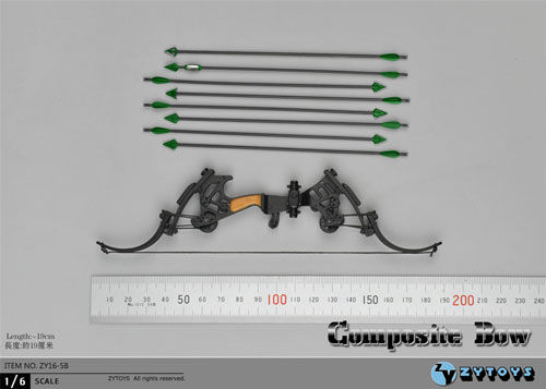 ZYTOYS】ZY16-5B Composite Bow (Green Arrow) 1/6スケール 弓矢