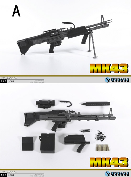 ZYTOYS】ZY2010ABCD MK43 1/6スケール 機関銃