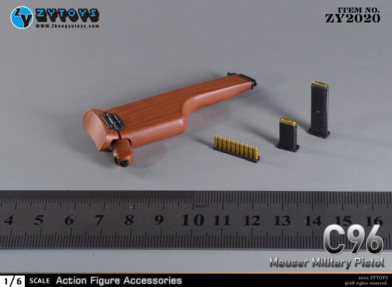 ZYTOYS】ZY2020 1/6 Mauser Military Pistol モーゼルC96 ストック付き
