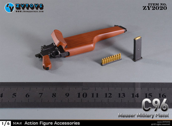 ZYTOYS】ZY2020 1/6 Mauser Military Pistol モーゼルC96 ストック付き