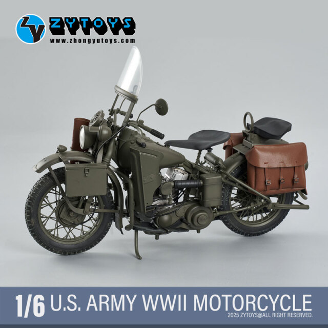 ZYTOYS】ZY8038A&B 1/6 WW2 U.S. Army Military Motorcycle WLA 1/6