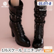 【WorldBox】GS011-B Studded Motorcycle Boots Black スタッドモーターサイクルブーツ 女性ドール用ブーツ 1/6スケール 女性用シューズ