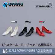 【ZYTOYS】ZY1046 A/B/C Pointed Square Heel High Heels 1/6 女性ドール用ハイヒール 1/6スケール 女性用シューズ