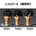 【Seven Toys】1/6 ST-TD001/002/003 Asian male headsculpt(With Movable Eyes) アジア系男子 眼球可動 1/6スケール 男性ヘッド