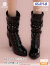 【WorldBox】GS011-B Studded Motorcycle Boots Black スタッドモーターサイクルブーツ 女性ドール用ブーツ 1/6スケール 女性用シューズ